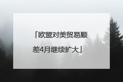 欧盟对美贸易顺差4月继续扩大